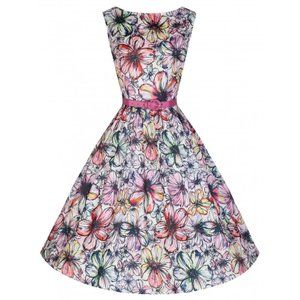 LindyBop Fit and Flare Watercolor Floral dress